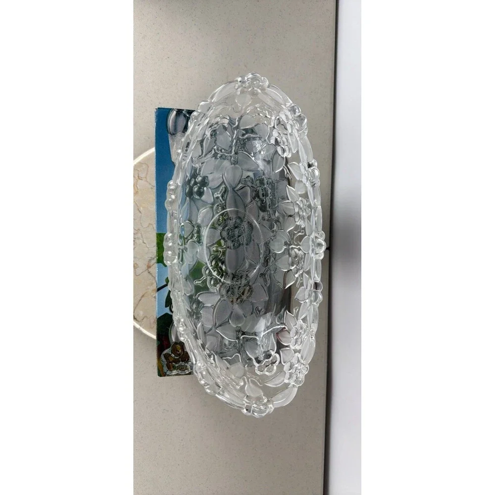Home Beautiful Celebration Floral Glass Oval Bowl West Germany SA 568/938